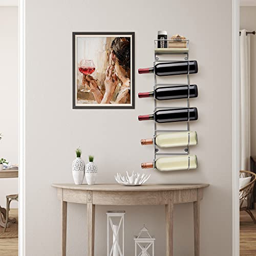 Sorbus Towel-Rack for Bathroom - Wall Mounted Metal Organization Rack with Wooden Top Shelf & 5 Tiers - Holds Full Sized Bath-Towels, Washcloths, Linens, & Hand-Towels - Easy Installation