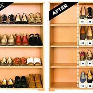 JRM's Shoe Slots Organizer for Closet Shoe Space Saver, Double Layer Shoe Rack Organizer Holder for Closet (Pack of 2)