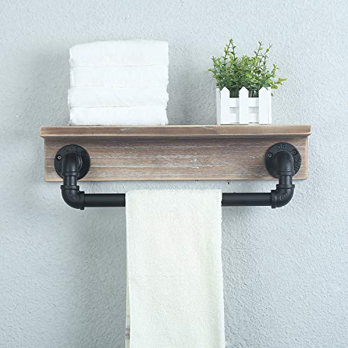 Weven Industrial Pipe Towel Racks with Towel Bar,Bathroom Shelves Wall Mounted,Rustic Home Decor Wall Shelf,Floating Shelves