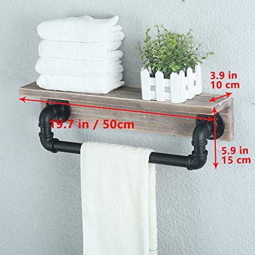 Weven Industrial Pipe Towel Racks with Towel Bar,Bathroom Shelves Wall Mounted,Rustic Home Decor Wall Shelf,Floating Shelves