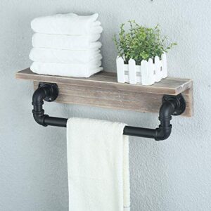 Weven Industrial Pipe Towel Racks with Towel Bar,Bathroom Shelves Wall Mounted,Rustic Home Decor Wall Shelf,Floating Shelves