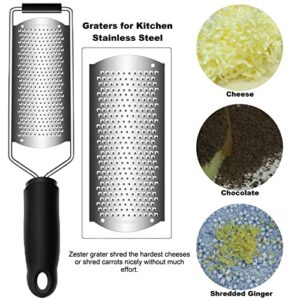 Cheese Zester Grater Handheld with Handle-Lemon Citrus Zester Tool Graters for Kitchen Stainless Steel Salad Spinner Cake Decorating Supplies,Perfect Kitchen Gadgets Zucchini Nutmeg Ginger Peeler