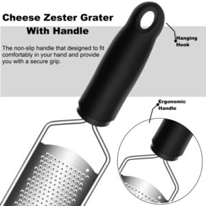 Cheese Zester Grater Handheld with Handle-Lemon Citrus Zester Tool Graters for Kitchen Stainless Steel Salad Spinner Cake Decorating Supplies,Perfect Kitchen Gadgets Zucchini Nutmeg Ginger Peeler