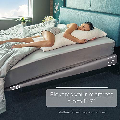 Avana Mattress Elevator with Polycotton Covers - Under Bed 7-Inch Incline Foam Lift, Multiple Colors, Queen Size