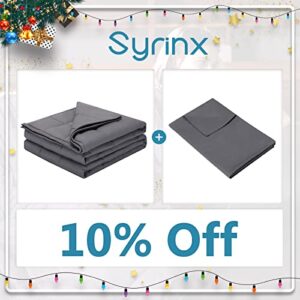 syrinx bundle cooling weighted blanket 20 pounds(60”x 80”,dark grey) with soft duvet cover (grey, 60”x 80”)