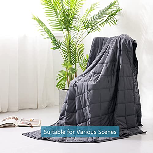 Syrinx Bundle Cooling Weighted Blanket 20 pounds(60”x 80”,Dark Grey) with Soft Duvet Cover (Grey, 60”x 80”)