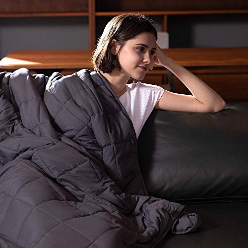 Syrinx Bundle Cooling Weighted Blanket 20 pounds(60”x 80”,Dark Grey) with Soft Duvet Cover (Grey, 60”x 80”)