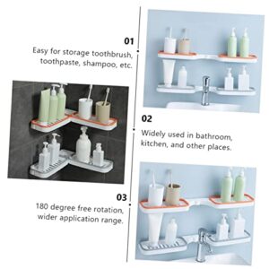 DOITOOL 1pc Corner Shelf Sink Storage Rack Bathroom Corner Organizer Bathroom Draining Rack Pp Commodity Shower Rack