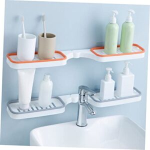 DOITOOL 1pc Corner Shelf Sink Storage Rack Bathroom Corner Organizer Bathroom Draining Rack Pp Commodity Shower Rack