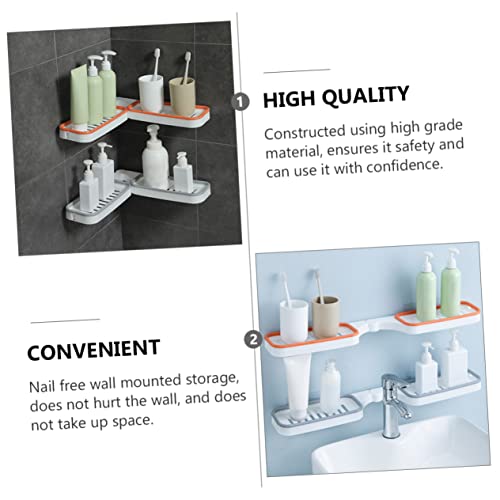 DOITOOL 1pc Corner Shelf Sink Storage Rack Bathroom Corner Organizer Bathroom Draining Rack Pp Commodity Shower Rack