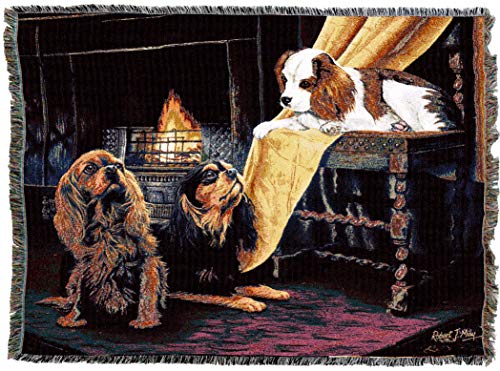 Pure Country Weavers Cavalier King Charles Spaniel Blanket by Robert May - Gift for Dog Lovers - Tapestry Throw Woven from Cotton - Made in The USA (72x54)