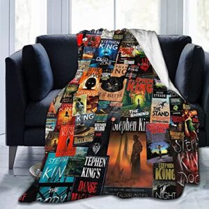 the full collection of stephen king books flannel blanket lightweight cozy bed blankets soft throw blanket fit couch sofa suitable for all season60 x50