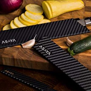 Asaya Professional Knife Edge Guards - 11 Piece Universal Blade Covers - Extra Strength, ABS Plastic and BPA-Free Felt Lining, non-Toxic and Food Safe - Knives Not Included