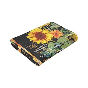 to My Daughter from Mom Letter You are My Sunshine Sunflower Throw Blanket Soft Flannel Summer Air Conditioner Blanket Warm Blanket for Bed Couch Living Room(60"x50")