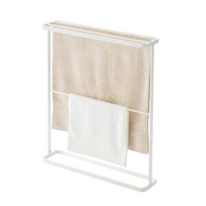yamazaki home bath towel hanger - bathroom organizer storage holder dry rack, steel, water resistant