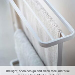 Yamazaki Home Bath Towel Hanger - Bathroom Organizer Storage Holder Dry Rack, Steel, Water Resistant