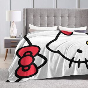 Cartoon Cute Cat Pattern Blanket Soft Cozy Portable Fuzzy Throw Blankets for Sofa Bed 60"x50"