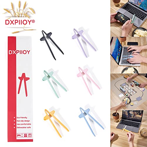 DXPIIOY® 6PCS Wheat Straw Fiber Finger Chopsticks,Hands-free Chips Snack Clip For Gamers Snacktime,Fun Gifts For Friends, Finger Tongs ,Cell Phones Accessories,Lazy Game Tool（Multiair）