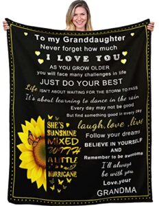 granddaughter gifts,gifts for granddaughter blanket,to my granddaughter blanket birthday gifts for her,anniversary valentine granddaughter gifts from grandma 60"x50" granddaughter graduation gift