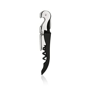 true truetap double hinged professional waiter's corkscrew - wine key and wine opener for wine bottles, black