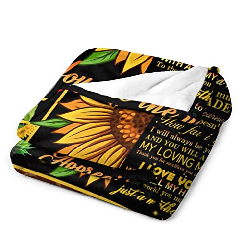 Gifts for Mom Blanket from Daughter, Great Mom Gifts for Mothers Day Throw Blanket, Birthday Gifts for New Mom Throw Sunflowers Blanket for Couch Bedroom 50x60