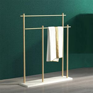 LUKEO Gold Marble Floor Stand Towel Shelf Floor Towel Rack Floor Stand Style Floor Towel Rack Storage Rack