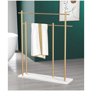 LUKEO Gold Marble Floor Stand Towel Shelf Floor Towel Rack Floor Stand Style Floor Towel Rack Storage Rack