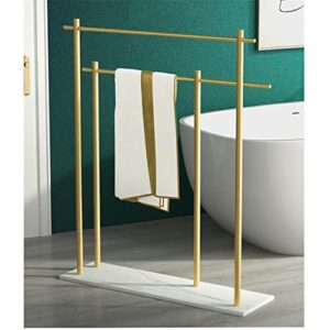 LUKEO Gold Marble Floor Stand Towel Shelf Floor Towel Rack Floor Stand Style Floor Towel Rack Storage Rack