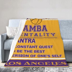 basketball throw blanket #24#8 mamba mentality legend blanket warm soft fuzzy quotes throw blankets gifts for basketball fans men 60x50 inches