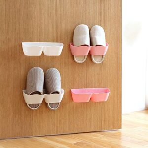 DINGZZ Wall Mount Slippers Hanging Shelf Holder Storage Rack Foldable Shoes Rack Double-Layer Slippers Storage Organizer (Color : Black)