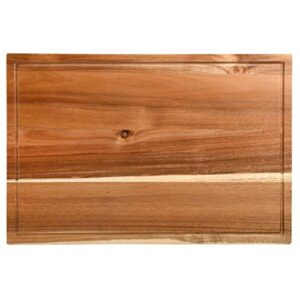 kenmore kenosha heavy duty acacia wood extra large cutting board w/juice grove, 24x16-inch