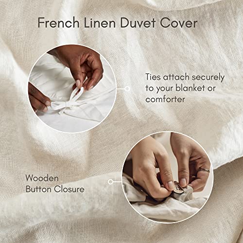 Baloo Soft 15lb Full/Queen Weighted Blanket with Removable Linen Cover - Heavy Cotton Quilted Blanket - Oatmeal, 60x80 inches Living