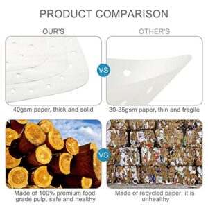 Air Fryer Liners - 8.5 Inches, 100pcs Premium Perforated Parchment Paper Compatible with Philips, Cozyna, Secura, NuWave Brio, Chefman, GoWISE USA, BLACK+DECKER, COSORI and More Air fryers