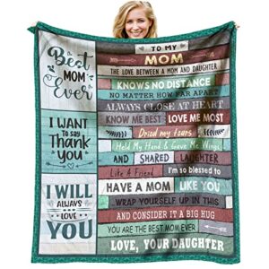 jnufoju gifts for mom - mothers day birthday gifts for mom from daughter - mom gifts throw blanket 60 x 50 inch - moms birthday gift ideas - best mom ever gifts - gifts for mom who has everything