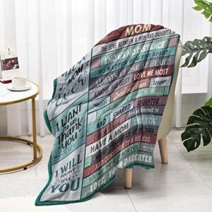 Jnufoju Gifts for Mom - Mothers Day Birthday Gifts for Mom from Daughter - Mom Gifts Throw Blanket 60 x 50 inch - Moms Birthday Gift Ideas - Best Mom Ever Gifts - Gifts for Mom Who Has Everything