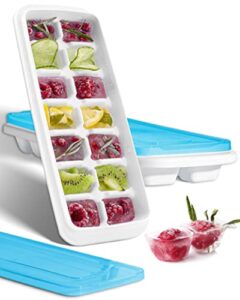 joined ice cube tray for freezer (set of 2) - ice tray with lid ice cube trays for freezer with lid - ice trays for freezer with lid - ice cube tray with lid ice maker for freezer ice cube mold
