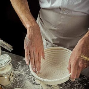 9 inch Round Bread Banneton Proofing Basket & Liner SUGUS HOUSE Brotform Dough Rising Rattan Handmade rattan bowl - Perfect For Artisan