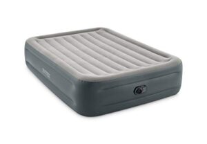 intex 64125ed dura-beam plus essential rest air mattress: fiber-tech – queen size – built-in electric pump – 18in bed height – 600lb weight capacity