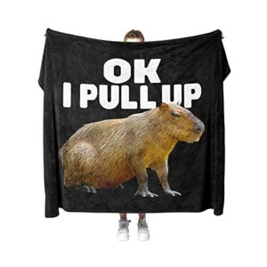 lament configuration ok i pull up capybara funny meme throw blanket for women men girls boys couch sofa bed decor 60" x 50" (150cm x 130cm)