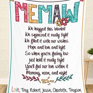 Personalized Memaw Gifts Blanket, Customized Gifts for Memaw, Throw Blanket Memaw Birthday Gifts , Fleece Blanket, Memaw Blanket Throw, Memaw Gifts from Grandkids, Memaw Gifts for Grandma.