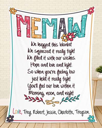 Personalized Memaw Gifts Blanket, Customized Gifts for Memaw, Throw Blanket Memaw Birthday Gifts , Fleece Blanket, Memaw Blanket Throw, Memaw Gifts from Grandkids, Memaw Gifts for Grandma.