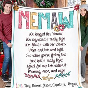 Personalized Memaw Gifts Blanket, Customized Gifts for Memaw, Throw Blanket Memaw Birthday Gifts , Fleece Blanket, Memaw Blanket Throw, Memaw Gifts from Grandkids, Memaw Gifts for Grandma.