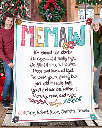 Personalized Memaw Gifts Blanket, Customized Gifts for Memaw, Throw Blanket Memaw Birthday Gifts , Fleece Blanket, Memaw Blanket Throw, Memaw Gifts from Grandkids, Memaw Gifts for Grandma.