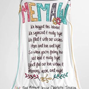 Personalized Memaw Gifts Blanket, Customized Gifts for Memaw, Throw Blanket Memaw Birthday Gifts , Fleece Blanket, Memaw Blanket Throw, Memaw Gifts from Grandkids, Memaw Gifts for Grandma.