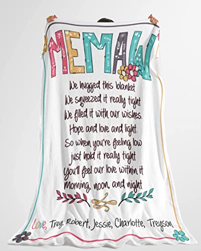 Personalized Memaw Gifts Blanket, Customized Gifts for Memaw, Throw Blanket Memaw Birthday Gifts , Fleece Blanket, Memaw Blanket Throw, Memaw Gifts from Grandkids, Memaw Gifts for Grandma.