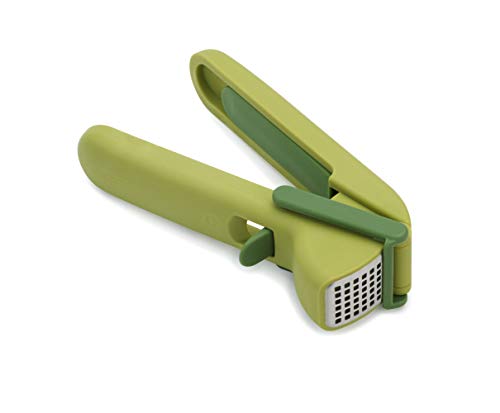 Joseph Joseph CleanForce Press Powerful, Squeeze, Easy Garlic Mincer with Trigger-Operated Wiper Blade and Handy Cleaning Tool, One Size, Green