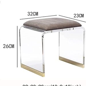 SoOSSN Clear Acrylic Stool with Padded Seat,Soft Resting Foot Stool Sofa Stool for Living Room,Modern Transparent Kitchen Stool for Kids and Aldults