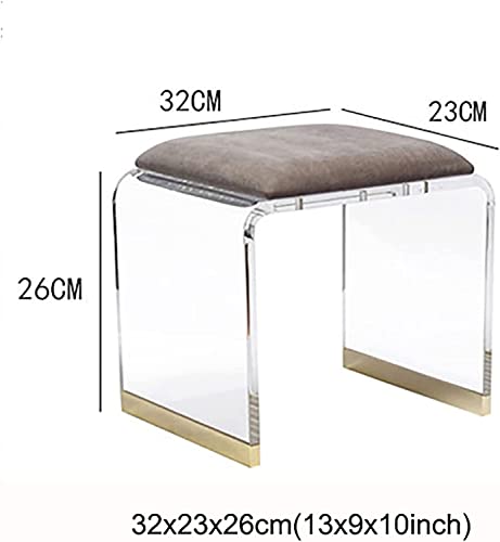 SoOSSN Clear Acrylic Stool with Padded Seat,Soft Resting Foot Stool Sofa Stool for Living Room,Modern Transparent Kitchen Stool for Kids and Aldults
