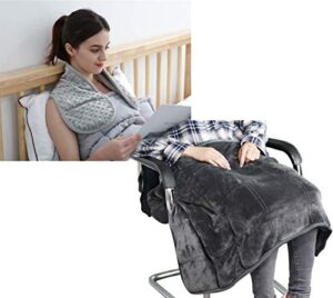 maxtid weighted lap blanket 39in x 23in 8 lbs + weighted shoulder wrap 2 lbs