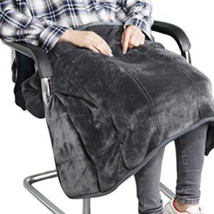 MAXTID Weighted Lap Blanket 39in x 23in 8 Lbs + Weighted Shoulder Wrap 4 lbs